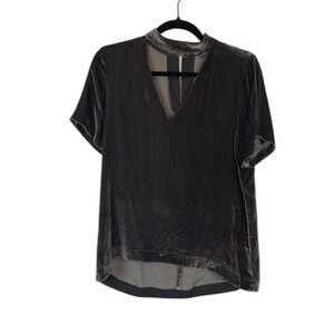 Madewell velour vneck blouse